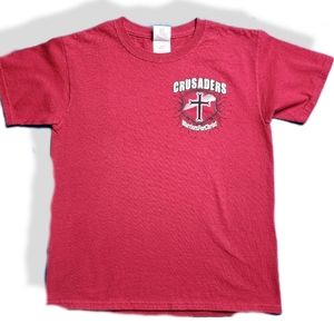 Faith T-Shirt, Red-Burgendy, Youth Small, unisex